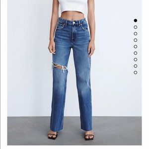 New, never worn Zara ripped wide leg jeans. Size 38 (6)